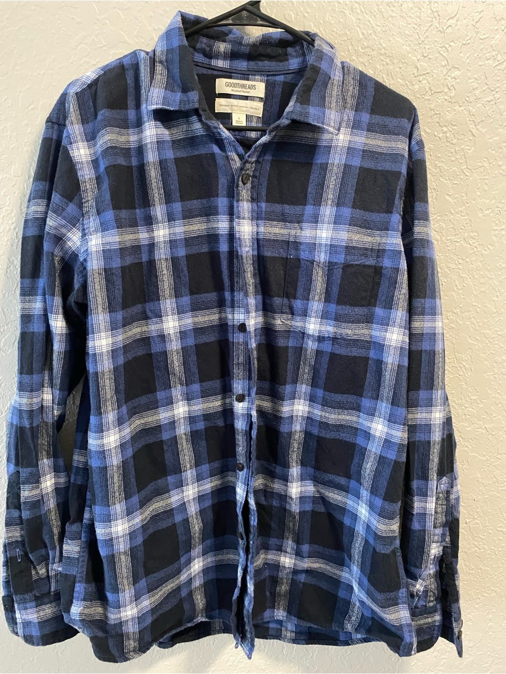 Goodthreads Blue & Black Plaid Button-Down Shirt